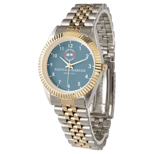 Couple names monogram minimal romantic  elegant 腕時計 (アングル)