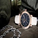 Couple names vintage elegant monogram 腕時計<br><div class="desc">Personalized with his & her initials and date, this custom watch is a sweet anniversary gift to celebrate a milestone occasion for a couple. It makes a meaningful gift for a special day. Personalized Watch Wedding Gift for Groom, Watch For Groom, Anniversary Gift for Men, Groom Gift From Bride, Gift...</div>