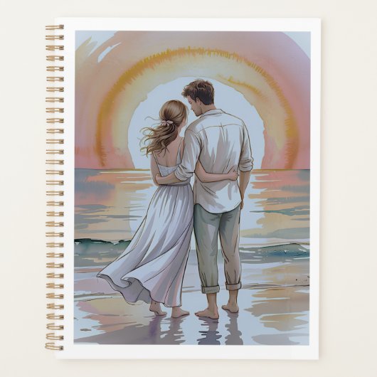 Couple on the beach at sunset プランナー手帳 (正面)