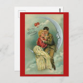 Couple Over the Moon Valentine Postcard ポストカード (正面/裏面)