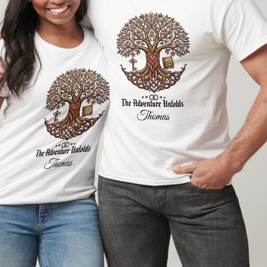 Couple Personalized The Adventure unfold T-Shirt Tシャツ