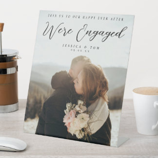 Couple Photo Engagement Party Pedestal Sign 台座サイン