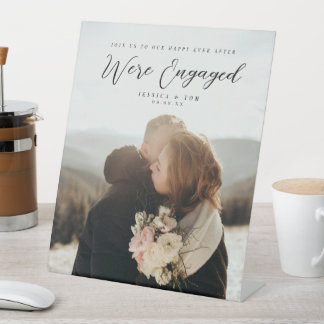 Couple Photo Engagement Party Welcome Acrylic 台座サイン