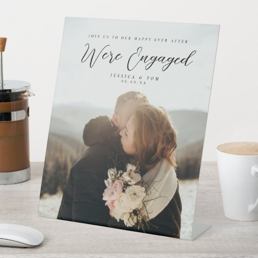 Couple Photo Engagement Party Welcome Acrylic 台座サイン (インサイチュ)