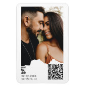  Couple Photo QR Code Wedding Announcement  マグネット (縦)