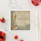 Couple’s Champagne Floral Wedding Shower スタンダードカクテルナプキン (インサイチュ)