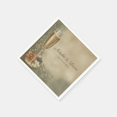 Couple’s Champagne Floral Wedding Shower スタンダードカクテルナプキン (角)