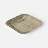 Couple’s Champagne Floral Wedding Shower ペーパープレート (傾斜あり)