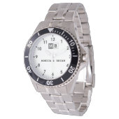 Couple’s Names with Initials & Wedding Date 腕時計 (アングル)