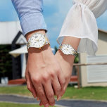 Couple’s Names with Initials & Wedding Date 腕時計<br><div class="desc">Couple’s Names with Initials & Wedding Date – A Timeless Keepsake Celebrate love with this Personalized Couple’s Names Watch, a beautifully crafted custom timepiece designed to commemorate special moments. Featuring your custom names, initials, and wedding date, this elegant watch is a sentimental keepsake for weddings, anniversaries, or romantic occasions. With...</div>