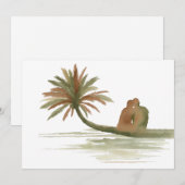 Couple Sitting on Palm Tree 招待状 (正面/裏面)