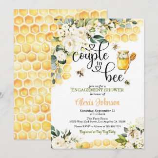 Couple to Bee Engagement Shower Invitation 招待状