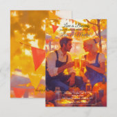 Couple Toasting Fall Invitation 招待状 (正面/裏面)