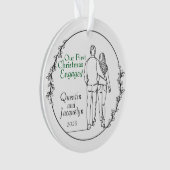 Couple Walking Engaged Christmas Acrylic Ornament オーナメント (正面)