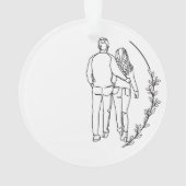 Couple Walking Engaged Christmas Acrylic Ornament オーナメント (裏面)