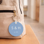 Couples Anniversary Watercolor Mountain Custom キーホルダー