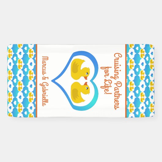 Couple's Cruising Ducks Cabin Door Magnet 横断幕 (横)