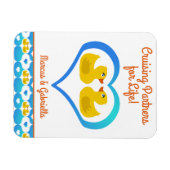 Couple's Cruising Ducks Names Cabin Door マグネット (横)