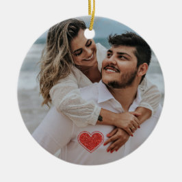 Couples First Christmas Photo Name セラミックオーナメント