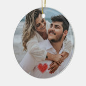 Couples First Christmas Photo Name  セラミックオーナメント (左)