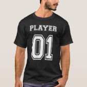 Couples Gamer Gaming Player 01 Print on back King Tシャツ (正面)