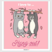 Couples Gift Idea Cute Cartoon Cats | Cat Art シール (シート)