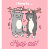 Couples Gift Idea Cute Cartoon Cats | Cat Art シール (正面)