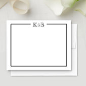Couple's Initials Newlyweds Monogram Black White ノートカード