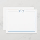 Couple's Initials Newlyweds Monogram Stationery ノートカード (正面/裏面)