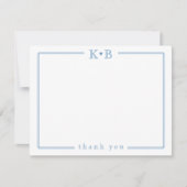 Couple's Initials Newlyweds Monogram Thank You ノートカード (正面)