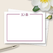Couple's Initials Newlyweds Monogram Wine Maroon ノートカード