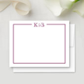 Couple's Initials Newlyweds Monogram Wine Maroon ノートカード