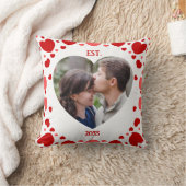 Couples Love Keepsake Heart Photo Throw Pillow クッション (ブランケット)