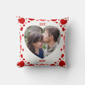 Couples Love Keepsake Heart Photo Throw Pillow クッション (正面)