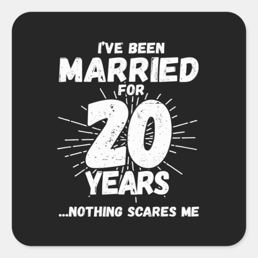 Couples Married 20 Years Funny 20th Anniversary スクエアシール (正面)