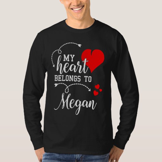 Couples Matching  My Heart Belong to Megan  My Lov Tシャツ (正面)