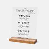 Couple's Milestone Timeline Wedding アクリルサイン (傾斜)
