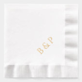 Couple's Monogram Modern Chic Wedding Gold 箔ナプキン (正面)