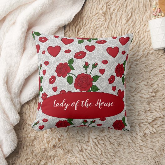 Couple's Name Love-Inspired Throw Pillow クッション (ブランケット)
