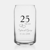 Couple's Names Heart 25th Wedding Anniversary Gift ガラス缶 (正面)