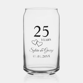 Couple's Names Heart 25th Wedding Anniversary Gift ガラス缶