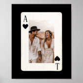 Couples Poker Playing Card with Photo ポスター (正面)