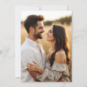 Couples Shower Gingham Floral Bow Photo 招待状 (裏面)