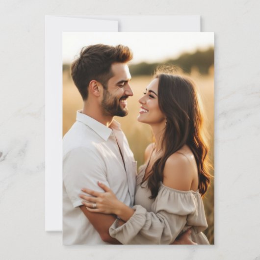 Couples Shower Gingham Floral Bow Photo 招待状 (裏面)