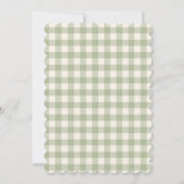Couples Shower Gingham Sage Green Floral Bow  招待状 (裏面)