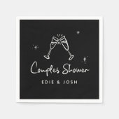 Couples shower modern natural elegant handwritten スタンダードカクテルナプキン (正面)
