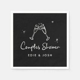 Couples shower modern natural elegant handwritten スタンダードカクテルナプキン