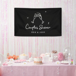 Couples shower modern natural elegant handwritten 横断幕