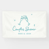 Couples shower modern natural elegant handwritten 横断幕 (横)