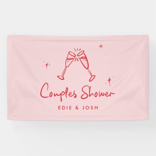 Couples shower modern natural elegant handwritten 横断幕 (横)